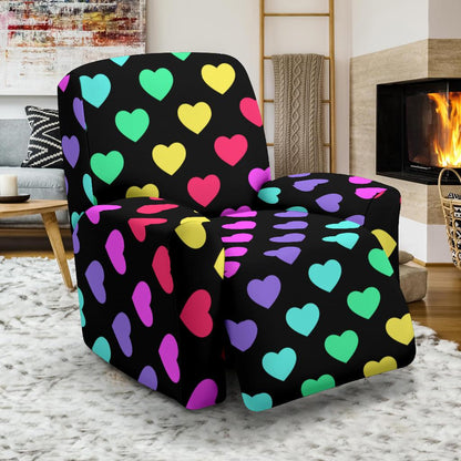 Heart Rainbow Pattern Print Design HE02 Recliner Slipcover-JORJUNE.COM