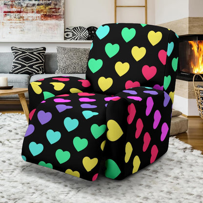 Heart Rainbow Pattern Print Design HE02 Recliner Slipcover-JORJUNE.COM