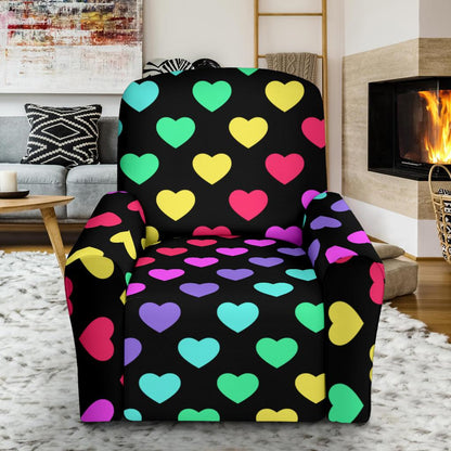 Heart Rainbow Pattern Print Design HE02 Recliner Slipcover-JORJUNE.COM
