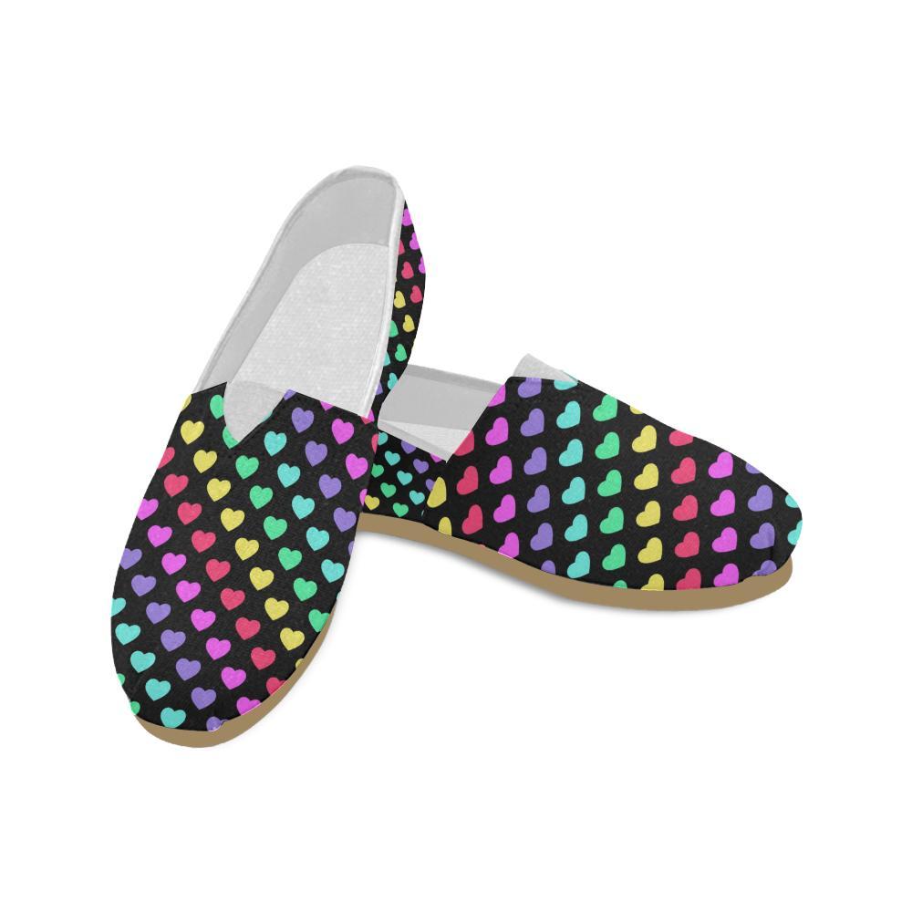Heart Rainbow Pattern Print Design HE02 Women Casual Shoes-JorJune.com