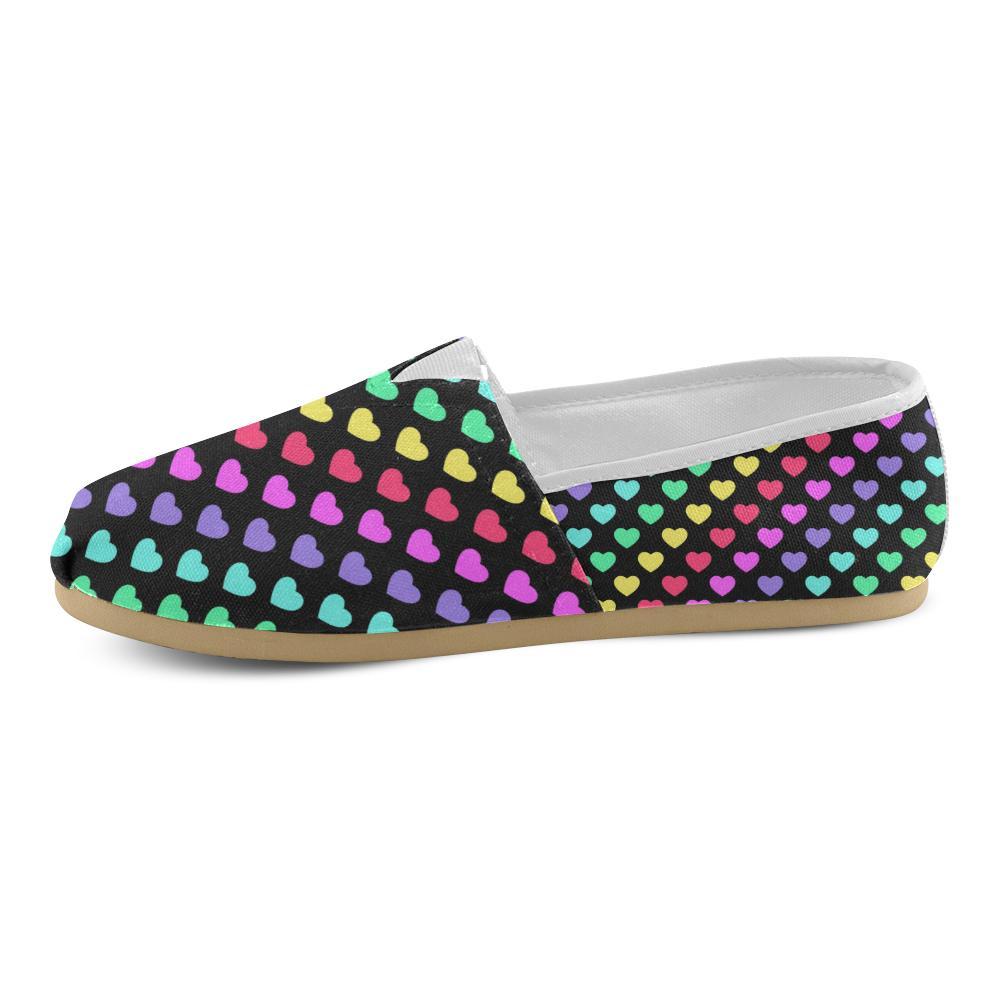 Heart Rainbow Pattern Print Design HE02 Women Casual Shoes-JorJune.com