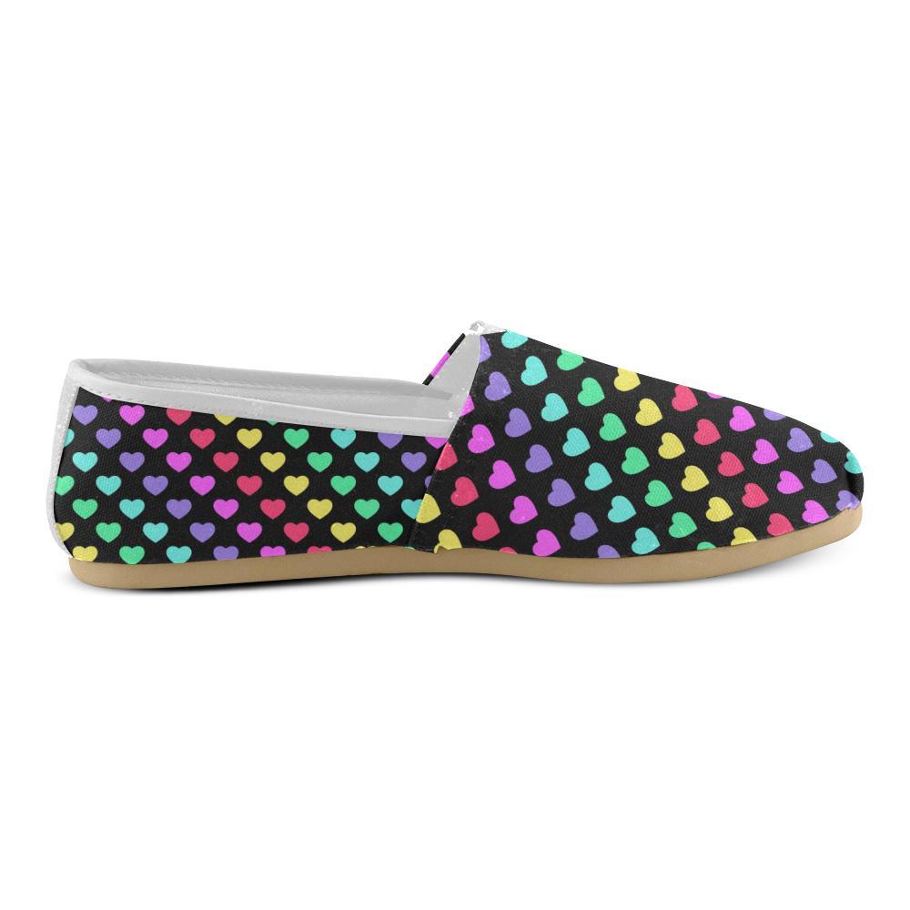 Heart Rainbow Pattern Print Design HE02 Women Casual Shoes-JorJune.com