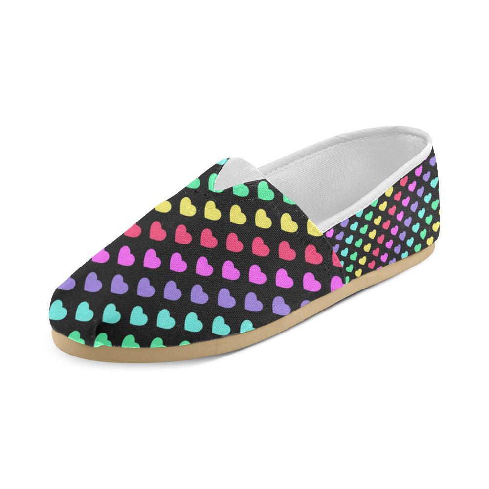Heart Rainbow Pattern Print Design HE02 Women Casual Shoes-JorJune.com