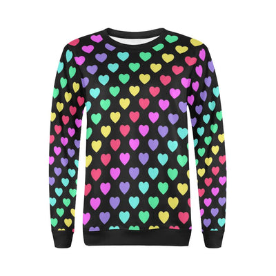 Heart Rainbow Pattern Print Design HE02 Women Long Sleeve Sweatshirt-JorJune