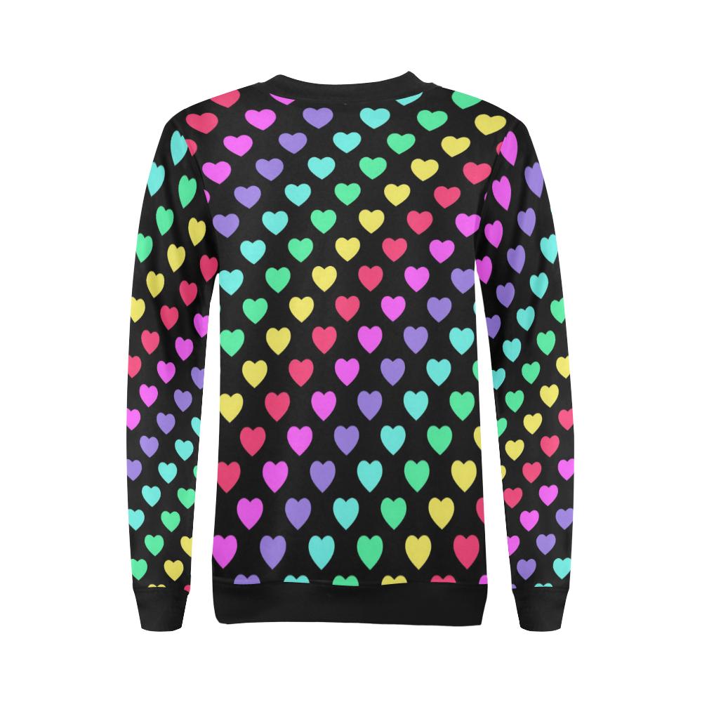 Heart Rainbow Pattern Print Design HE02 Women Long Sleeve Sweatshirt-JorJune