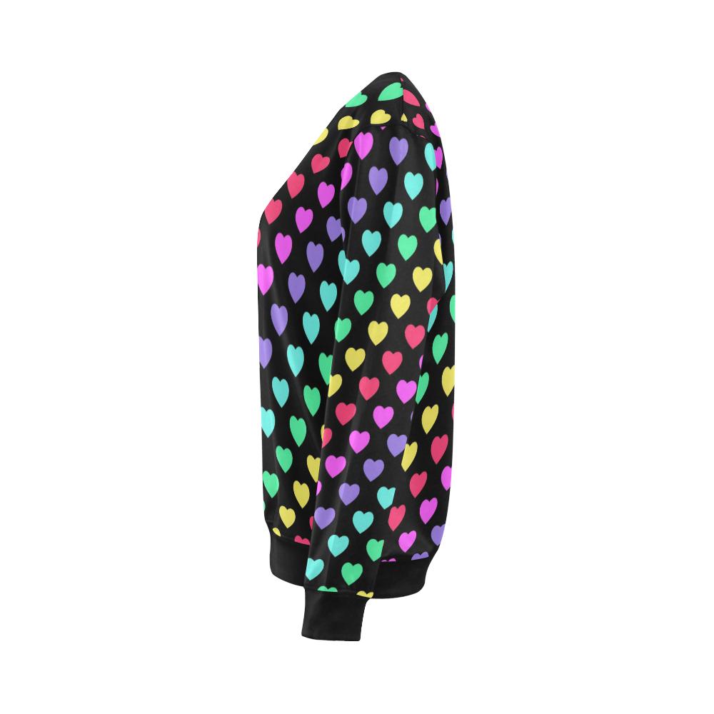 Heart Rainbow Pattern Print Design HE02 Women Long Sleeve Sweatshirt-JorJune