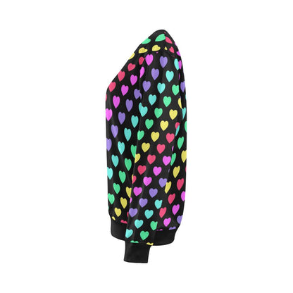 Heart Rainbow Pattern Print Design HE02 Women Long Sleeve Sweatshirt-JorJune