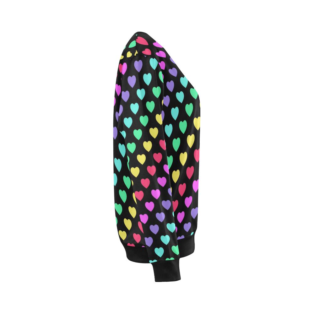 Heart Rainbow Pattern Print Design HE02 Women Long Sleeve Sweatshirt-JorJune