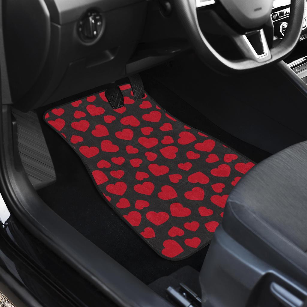Heart Red Pattern Print Design HE01 Car Floor Mats-JorJune