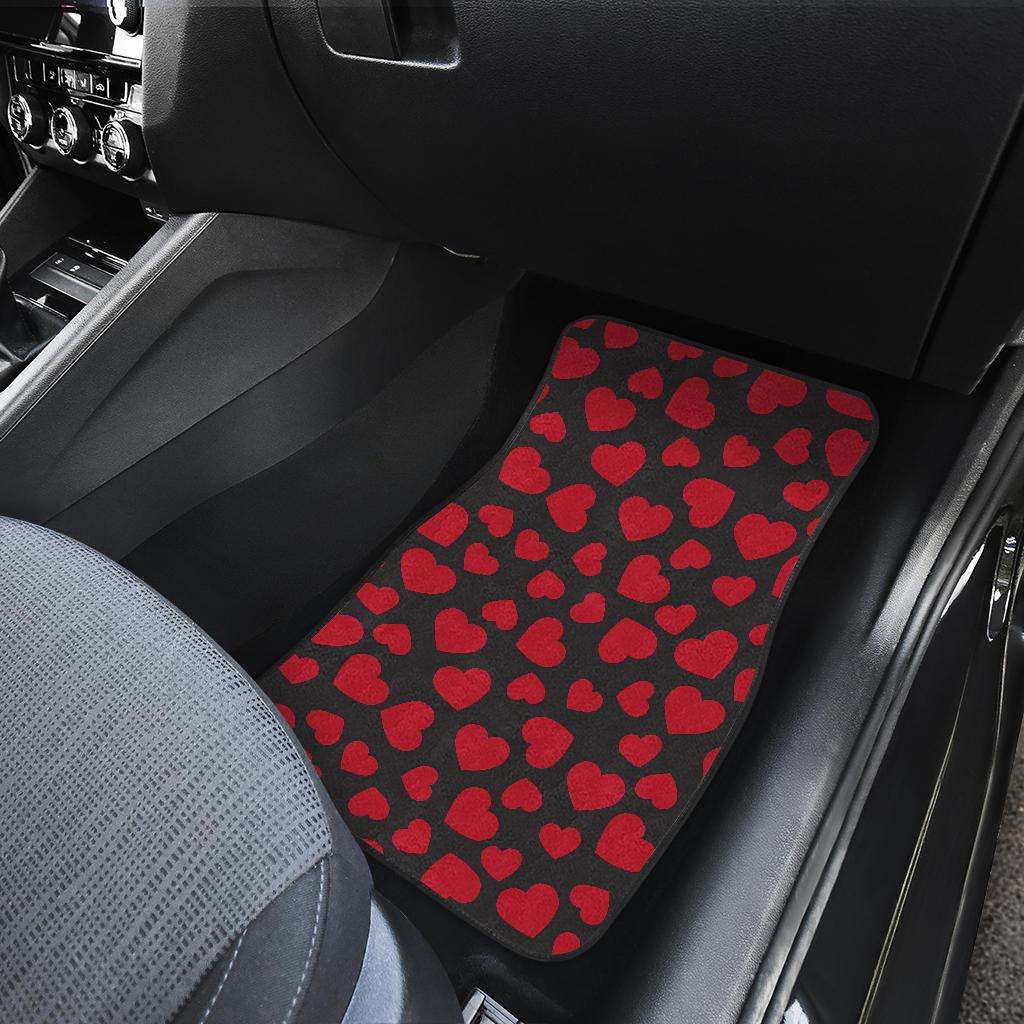 Heart Red Pattern Print Design HE01 Car Floor Mats-JorJune