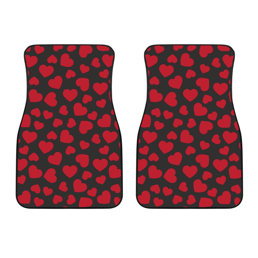 Heart Red Pattern Print Design HE01 Car Floor Mats-JorJune