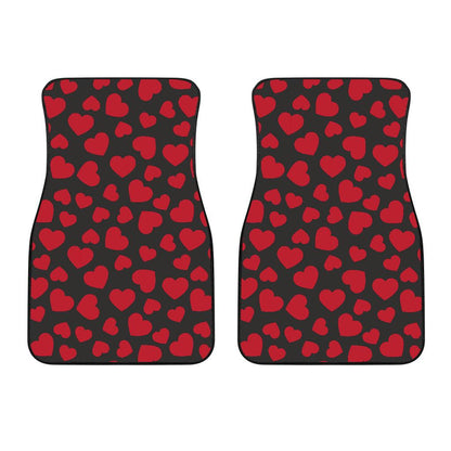 Heart Red Pattern Print Design HE01 Car Floor Mats-JorJune