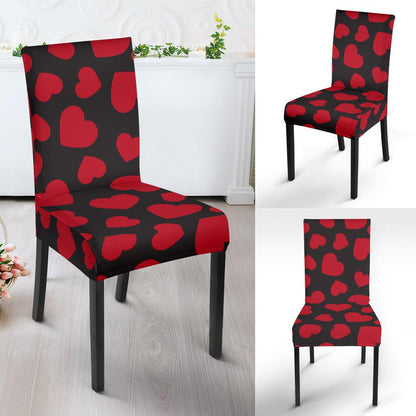 Heart Red Pattern Print Design HE01 Dining Chair Slipcover-JORJUNE.COM