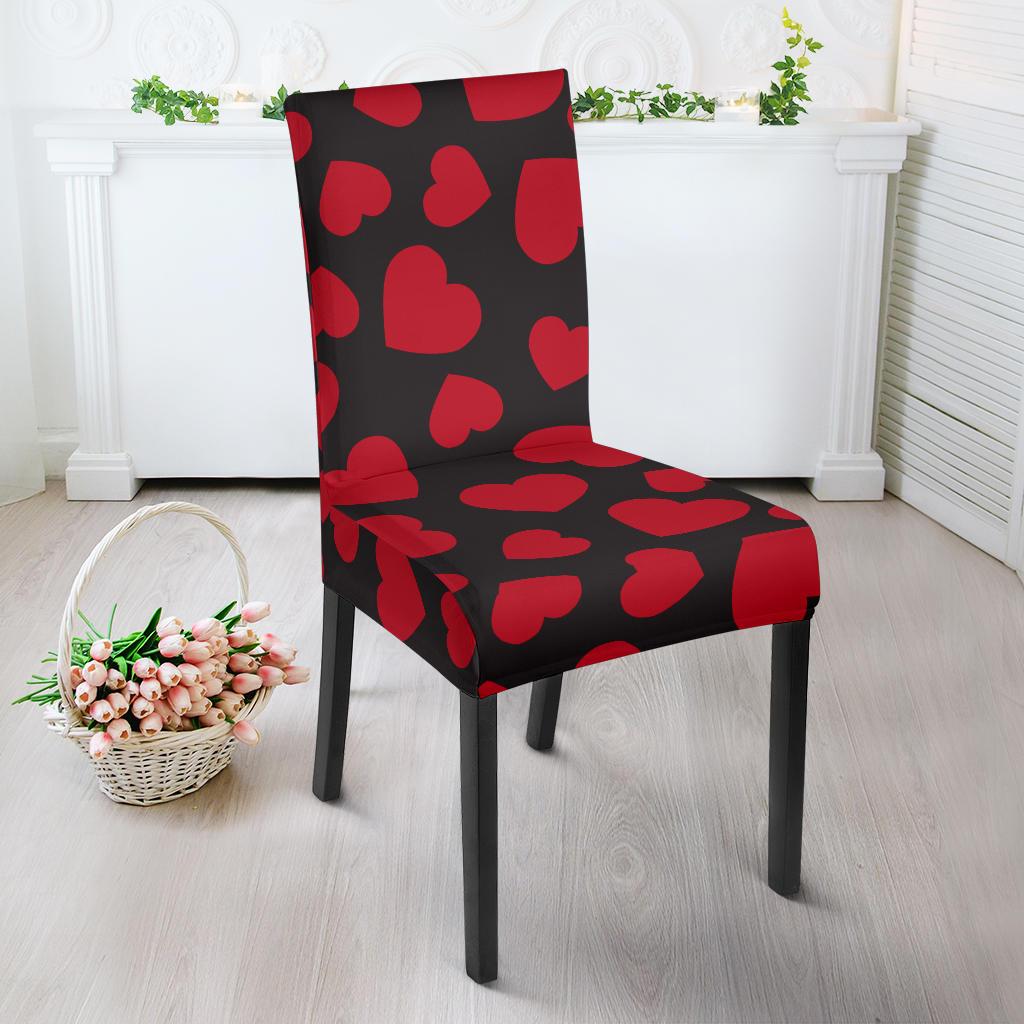 Heart Red Pattern Print Design HE01 Dining Chair Slipcover-JORJUNE.COM