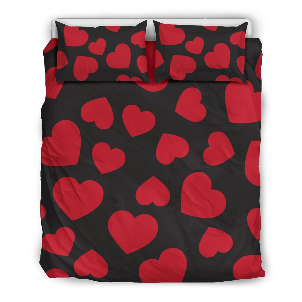 Heart Red Pattern Print Design HE01 Duvet Cover Bedding Set-JORJUNE.COM