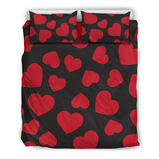 Heart Red Pattern Print Design HE01 Duvet Cover Bedding Set-JORJUNE.COM