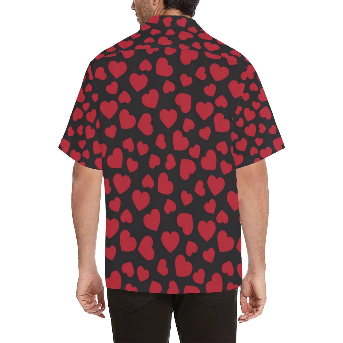 Heart Red Pattern Print Design HE01 Men Hawaiian Shirt-JorJune