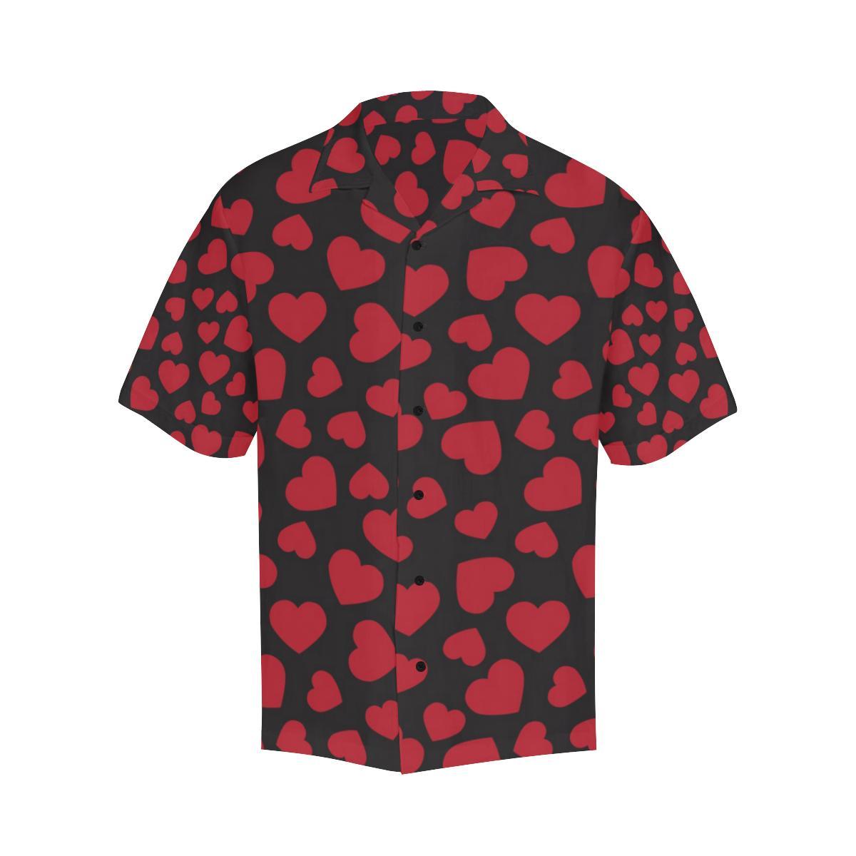 Heart Red Pattern Print Design HE01 Men Hawaiian Shirt-JorJune