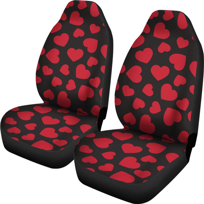 Heart Red Pattern Print Design HE01 Universal Fit Car Seat Covers-JorJune