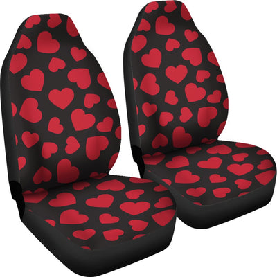 Heart Red Pattern Print Design HE01 Universal Fit Car Seat Covers-JorJune