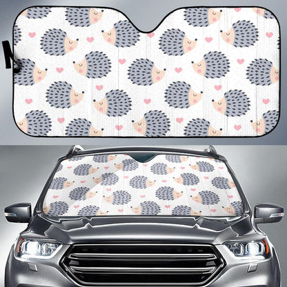 Hedgehog Baby Pattern Print Design 03 Car Sun Shade-JORJUNE.COM