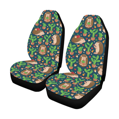 Hedgehog Cactus Pattern Print Design 04 Car Seat Covers (Set of 2)-JORJUNE.COM