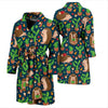 Hedgehog Cactus Pattern Print Design 04 Men Bathrobe-JORJUNE.COM