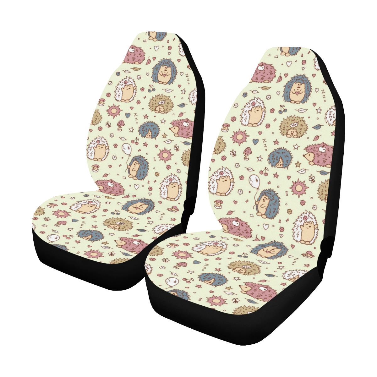 Hedgehog Cute Pattern Print Design 01 Car Seat Covers (Set of 2)-JORJUNE.COM