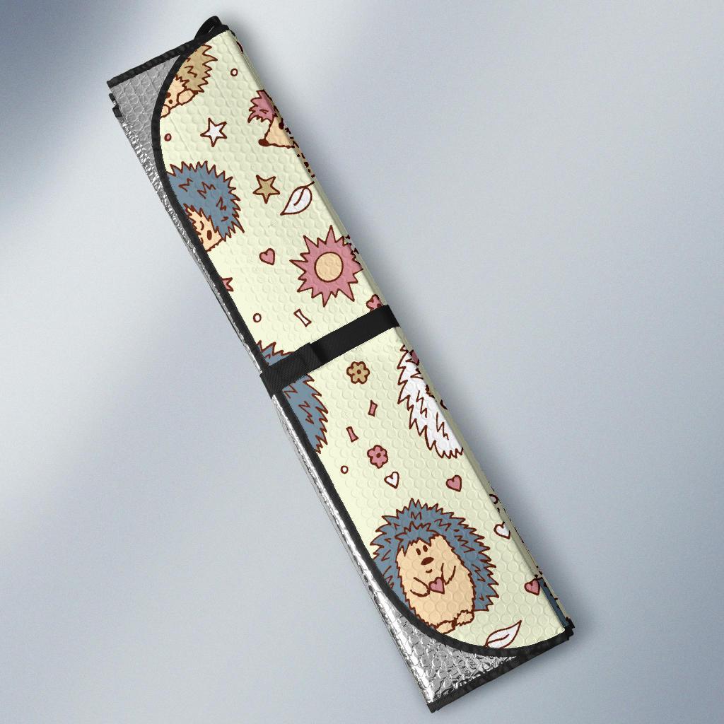 Hedgehog Cute Pattern Print Design 01 Car Sun Shade-JORJUNE.COM