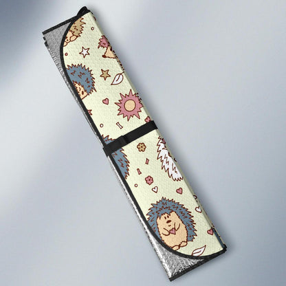 Hedgehog Cute Pattern Print Design 01 Car Sun Shade-JORJUNE.COM
