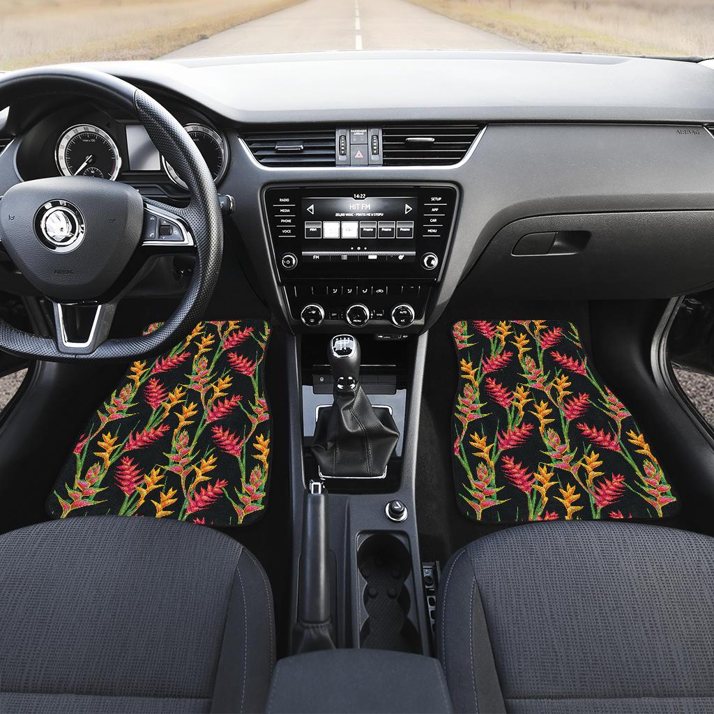Heliconia Pattern Print Design HL01 Car Floor Mats-JorJune