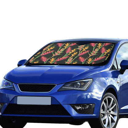 Heliconia Pattern Print Design HL01 Car Sun Shade-JorJune