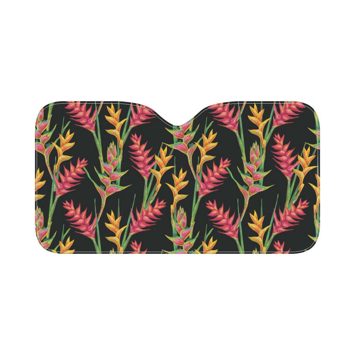 Heliconia Pattern Print Design HL01 Car Sun Shade-JorJune