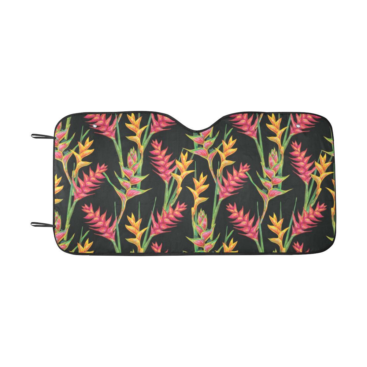 Heliconia Pattern Print Design HL01 Car Sun Shade-JorJune