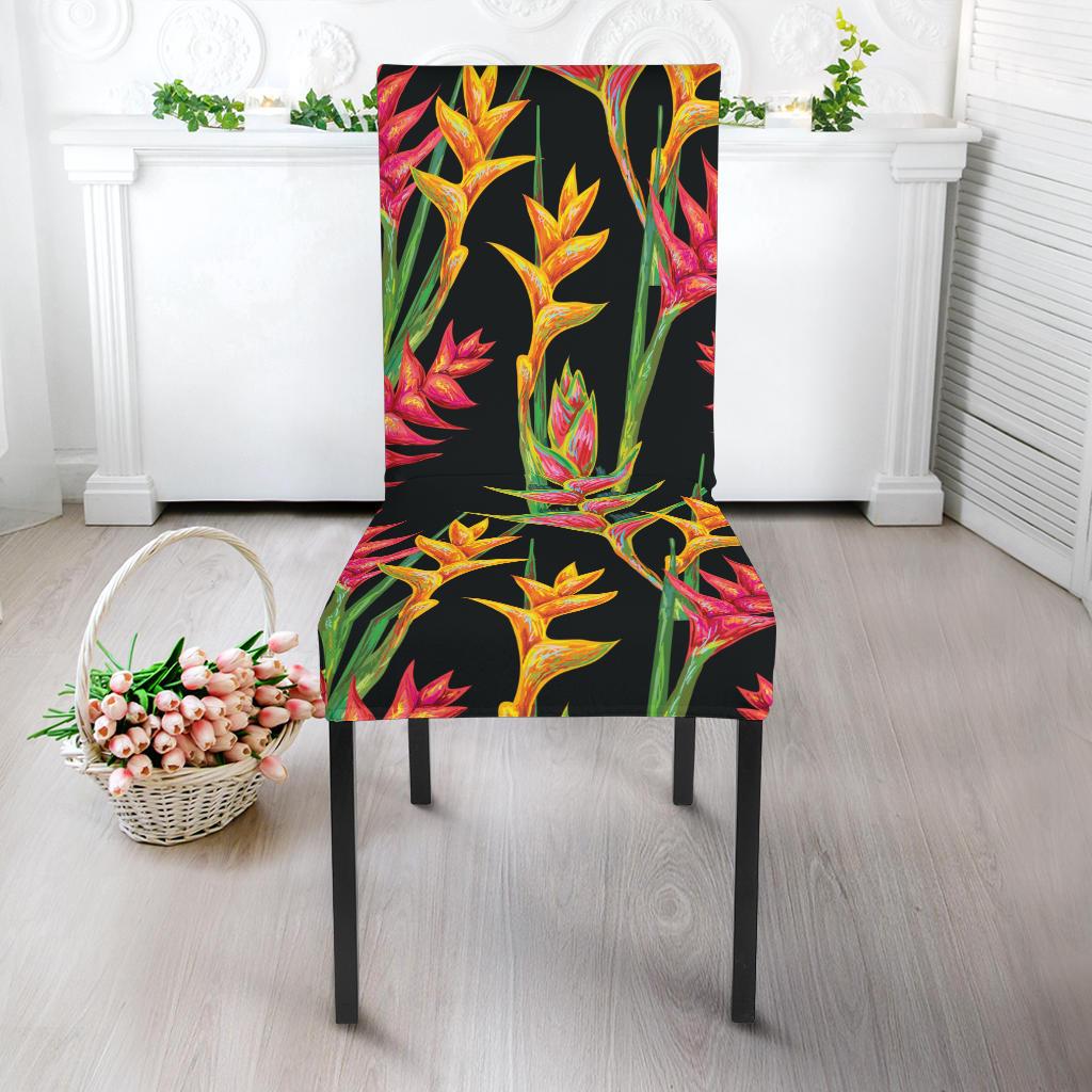 Heliconia Pattern Print Design HL01 Dining Chair Slipcover-JORJUNE.COM