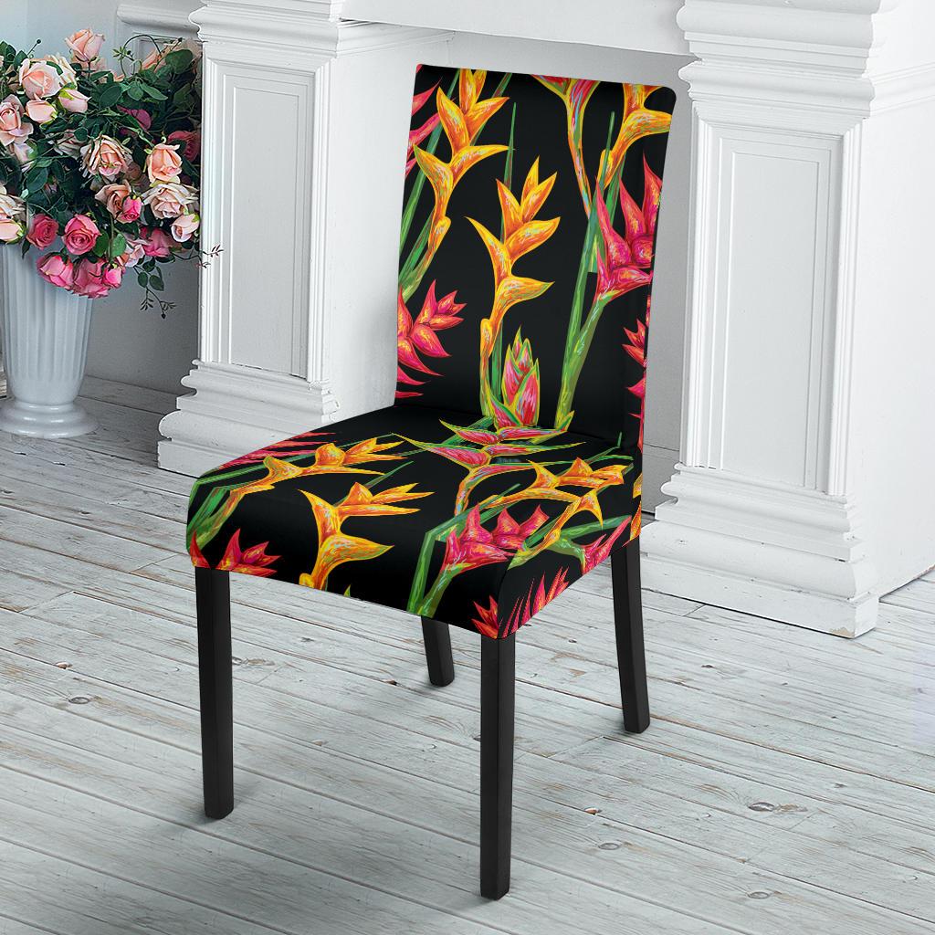 Heliconia Pattern Print Design HL01 Dining Chair Slipcover-JORJUNE.COM
