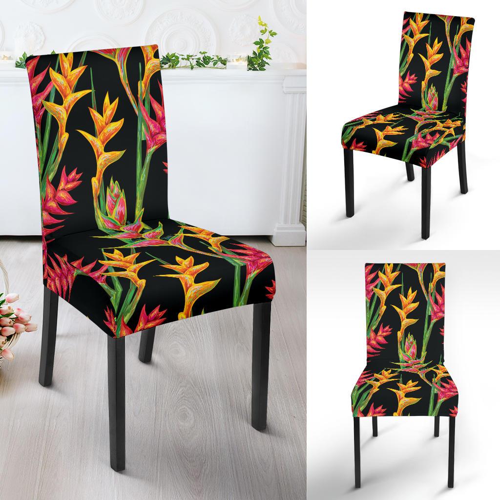 Heliconia Pattern Print Design HL01 Dining Chair Slipcover-JORJUNE.COM