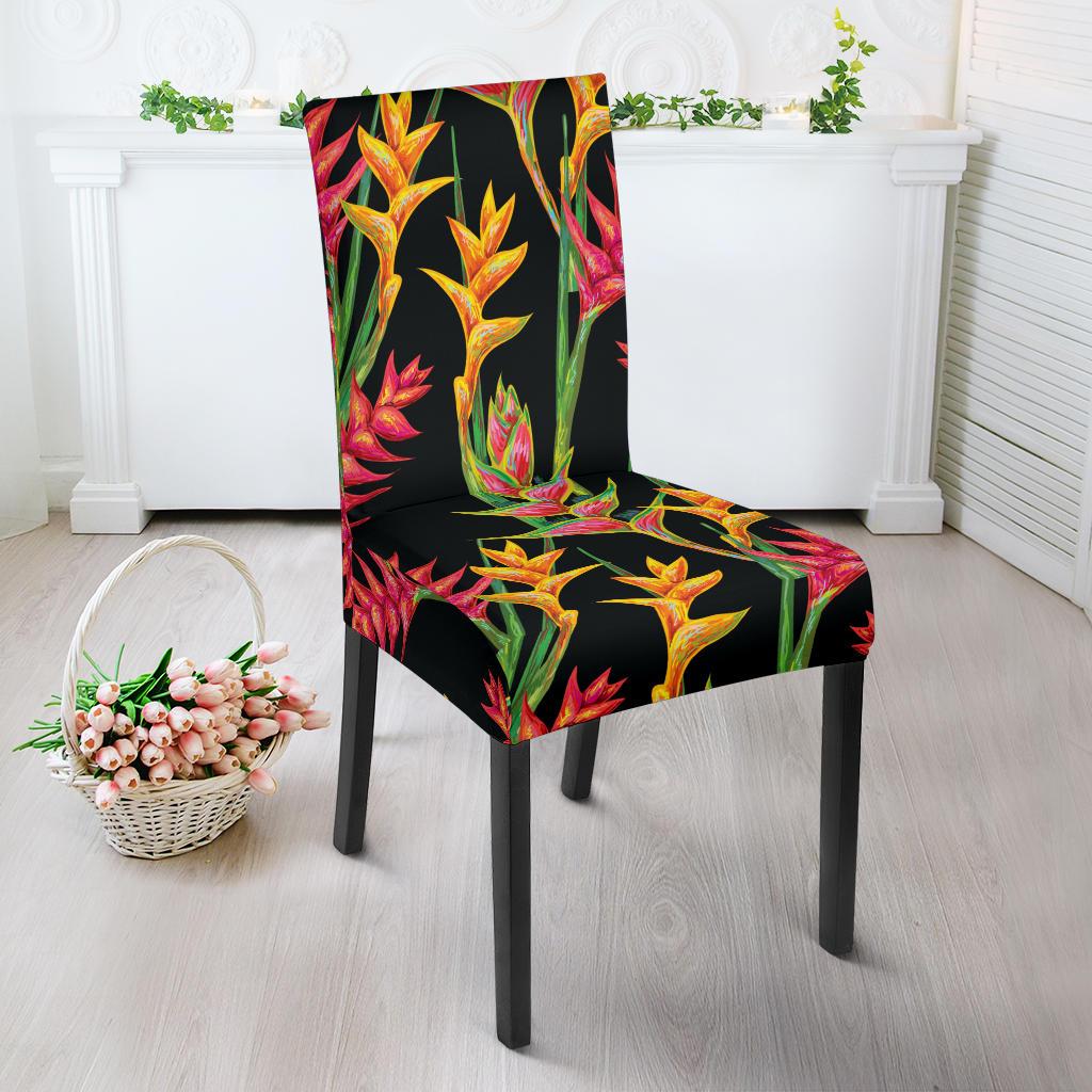 Heliconia Pattern Print Design HL01 Dining Chair Slipcover-JORJUNE.COM