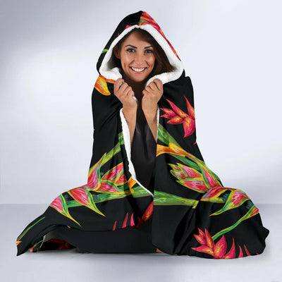 Heliconia Pattern Print Design HL01 Hooded Blanket-JORJUNE.COM