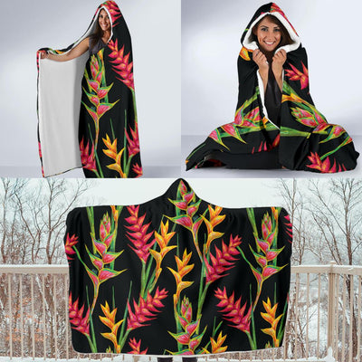 Heliconia Pattern Print Design HL01 Hooded Blanket-JORJUNE.COM