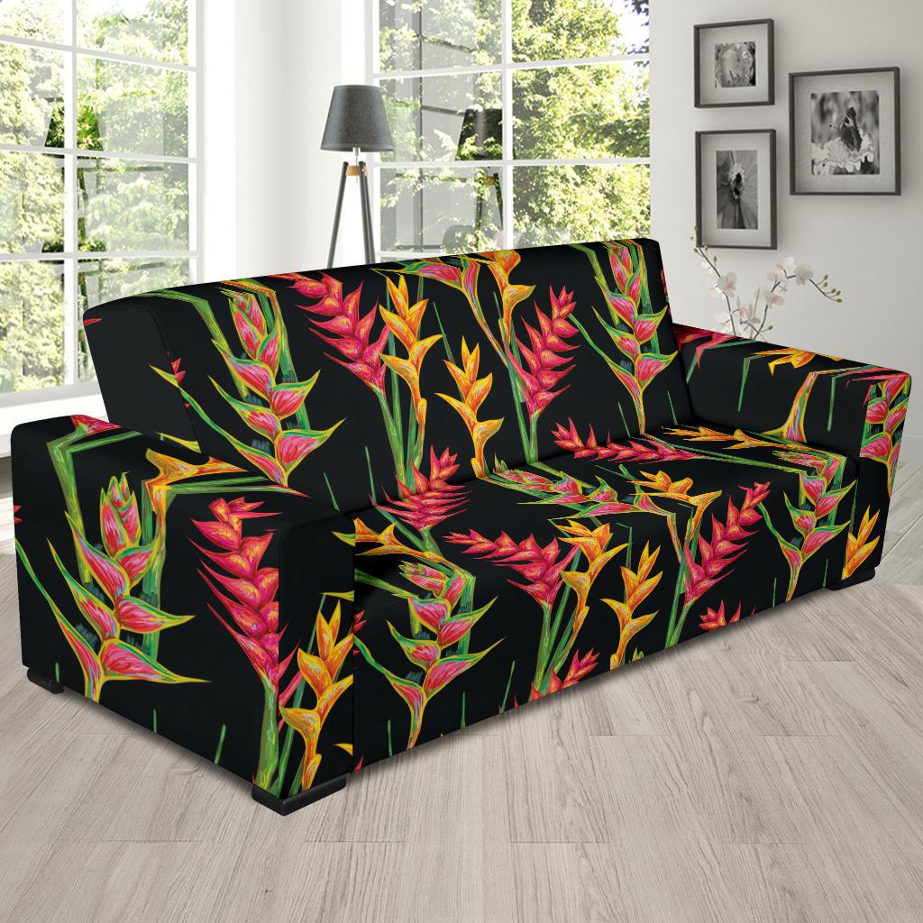 Heliconia Pattern Print Design HL01 Sofa Slipcover-JORJUNE.COM