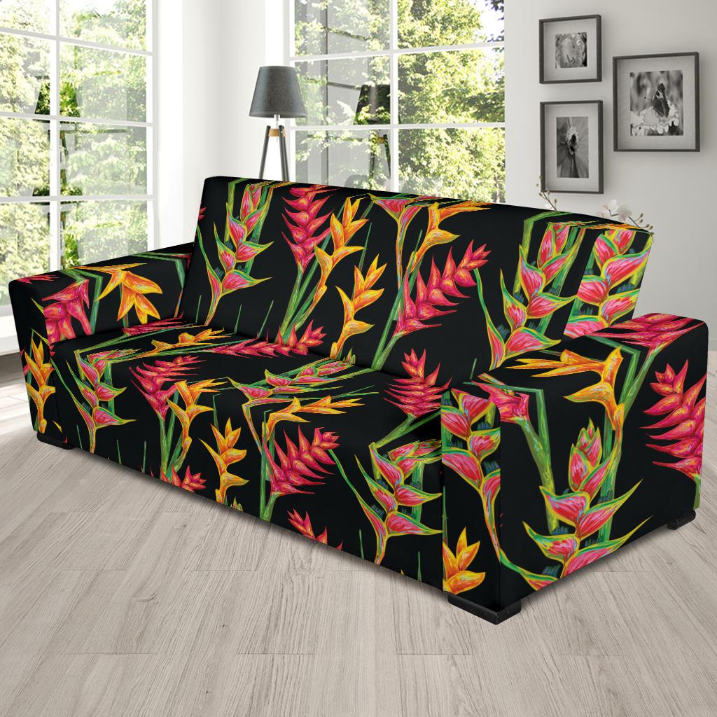 Heliconia Pattern Print Design HL01 Sofa Slipcover-JORJUNE.COM