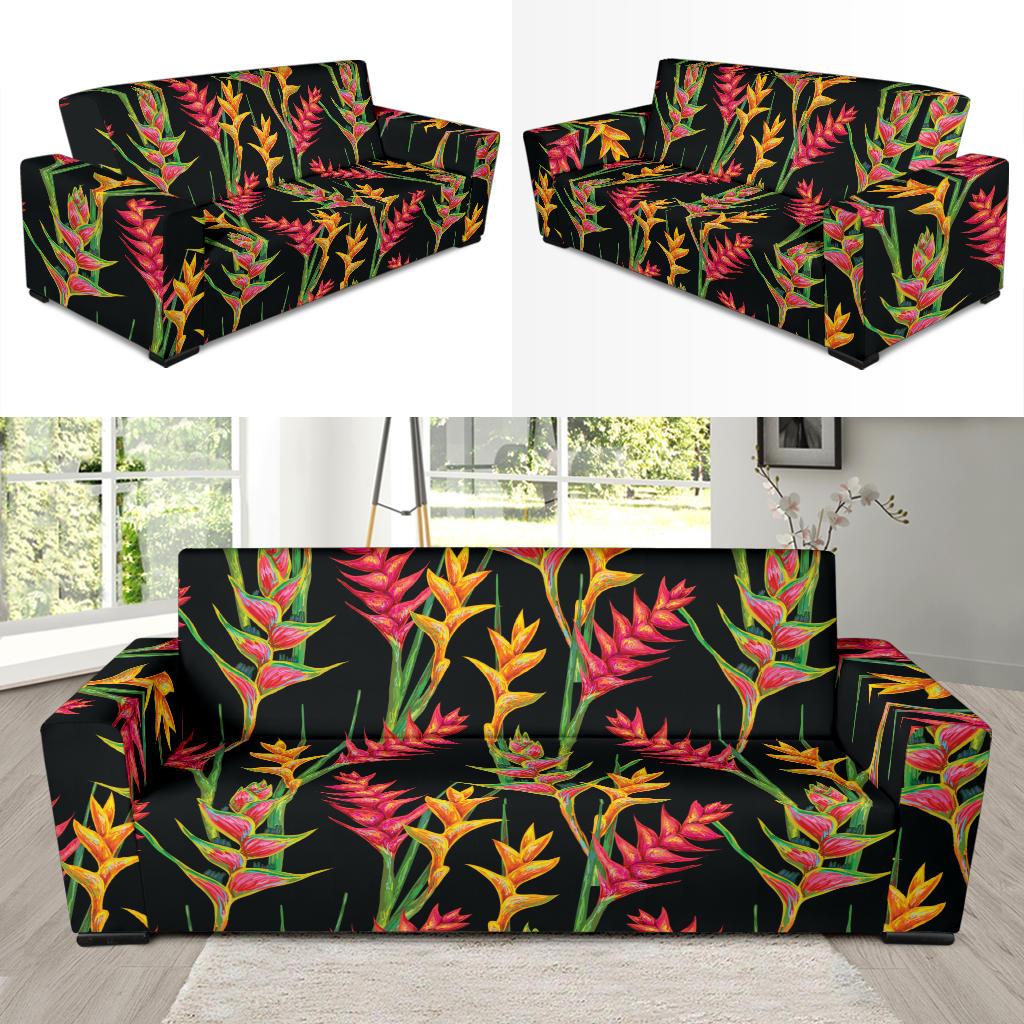 Heliconia Pattern Print Design HL01 Sofa Slipcover-JORJUNE.COM