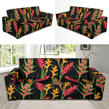 Heliconia Pattern Print Design HL01 Sofa Slipcover-JORJUNE.COM