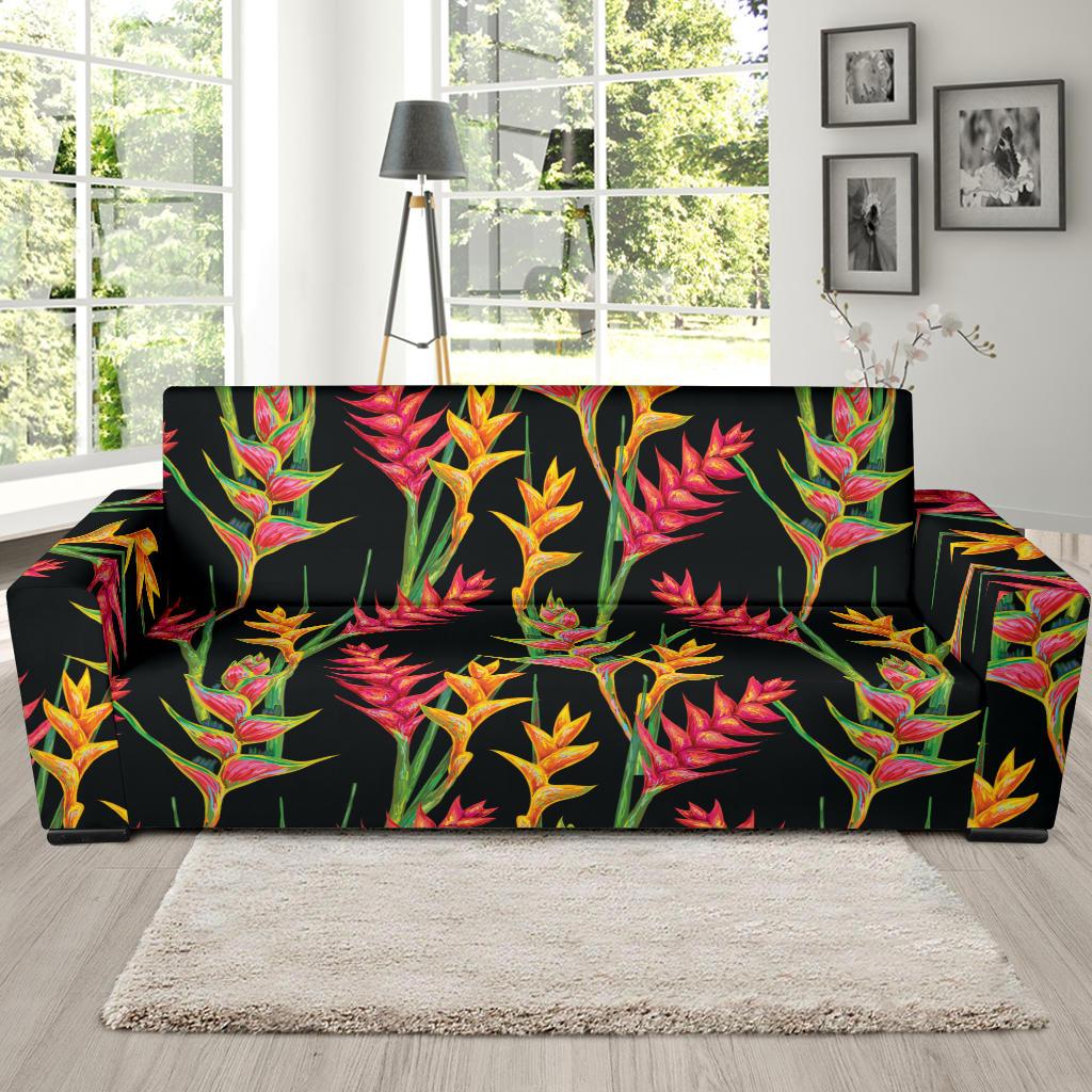 Heliconia Pattern Print Design HL01 Sofa Slipcover-JORJUNE.COM