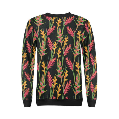 Heliconia Pattern Print Design HL01 Women Long Sleeve Sweatshirt-JorJune