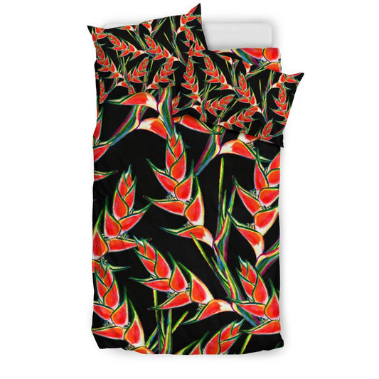 Heliconia Pattern Print Design HL010 Duvet Cover Bedding Set-JORJUNE.COM