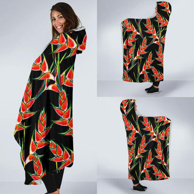 Heliconia Pattern Print Design HL010 Hooded Blanket-JORJUNE.COM