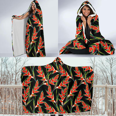Heliconia Pattern Print Design HL010 Hooded Blanket-JORJUNE.COM