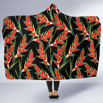 Heliconia Pattern Print Design HL010 Hooded Blanket-JORJUNE.COM